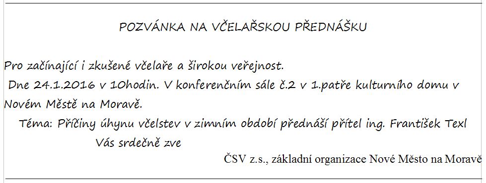 Včelařská přednáška